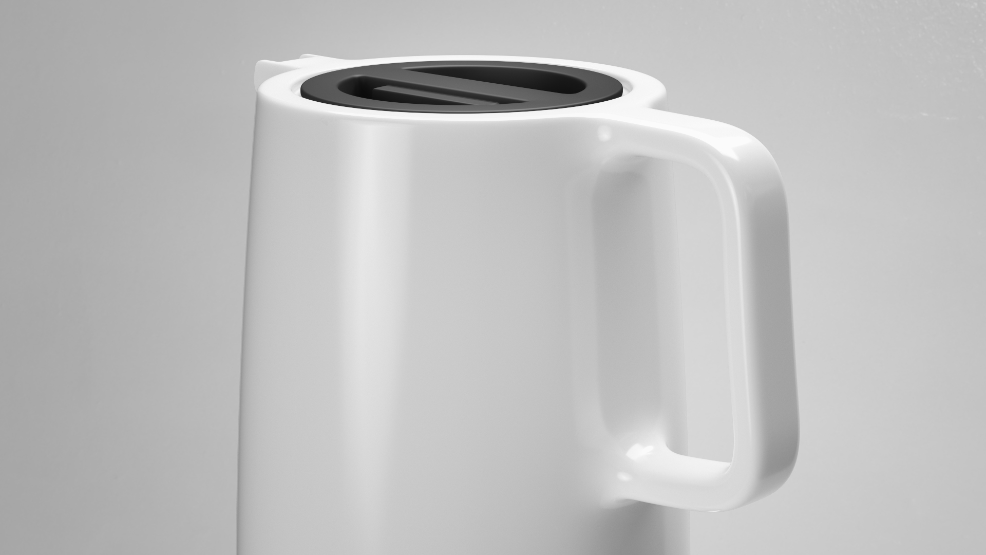 Wasserkocher Griff, water kettle with focus on the handle, Class-A optimized Series, Class-A optimiertes Serienmodell