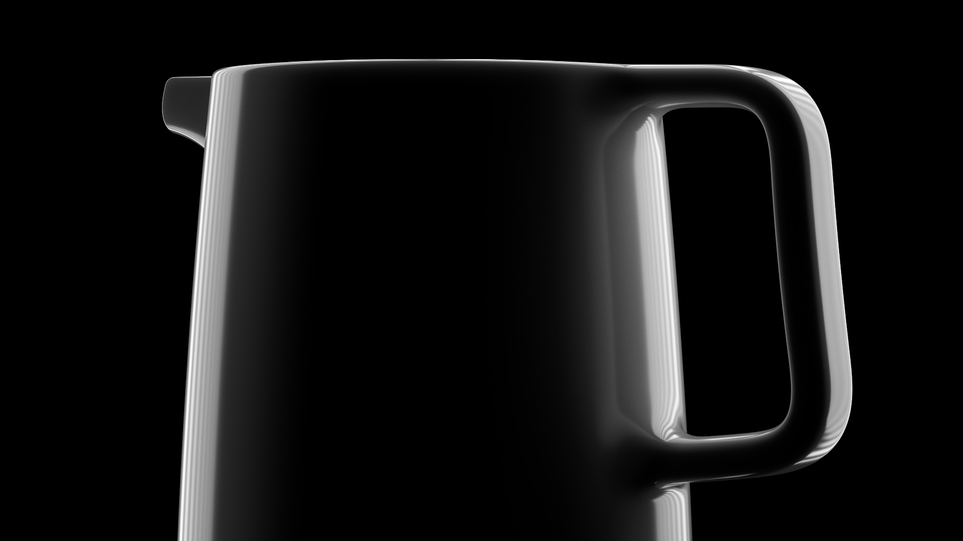 Silhouette des Wasserkochers mit Highlights, low-key