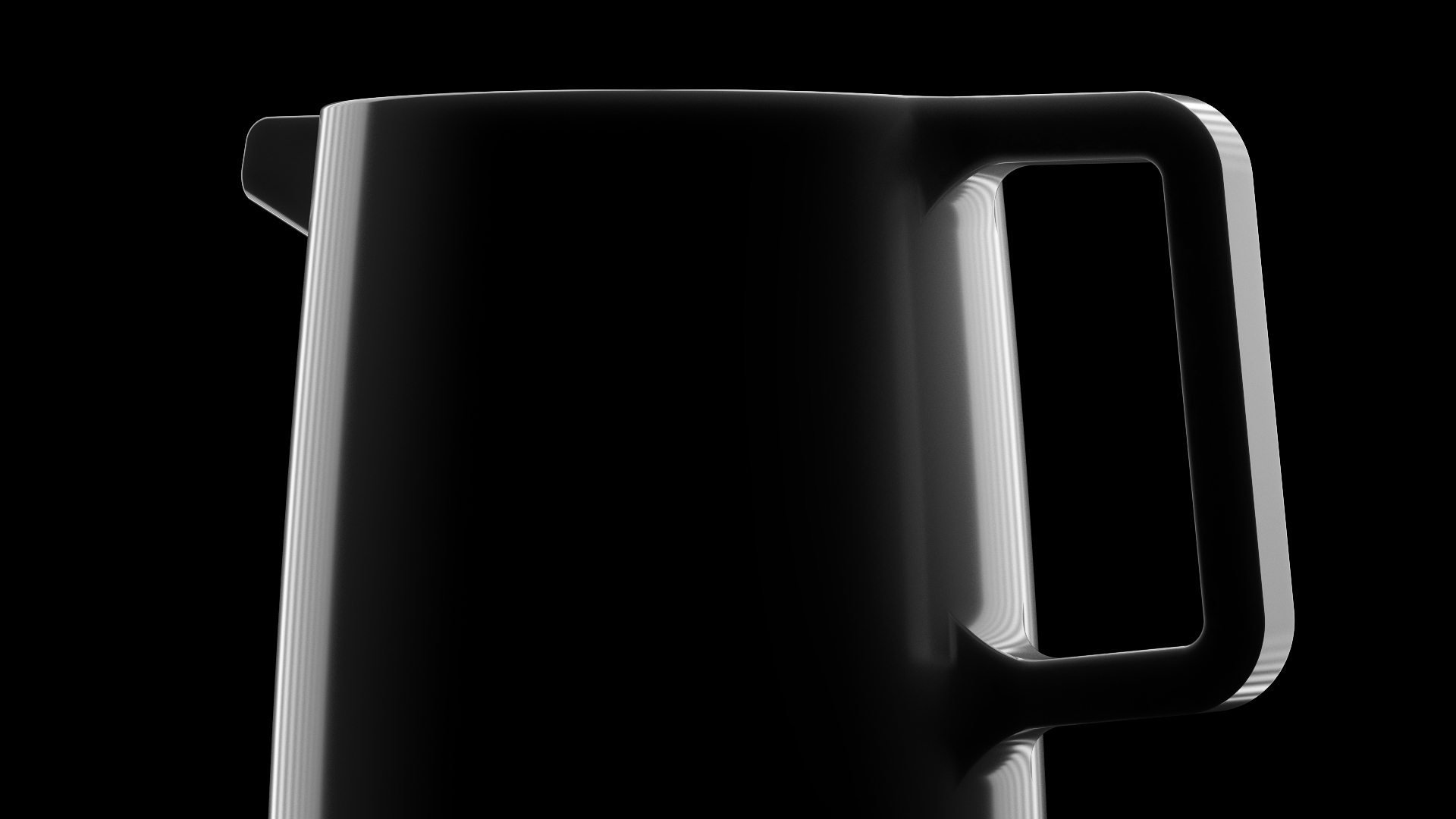 Silhouette des Wasserkochers mit Highlights, low-key